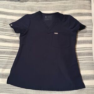 Navy figs scrub top